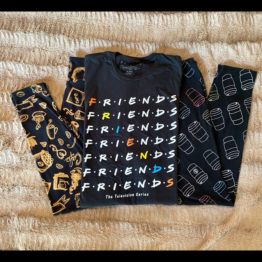 Friends TShirt (XL), Coffee print Agnes & Dora and LuLaRoe Leggings (T&C)